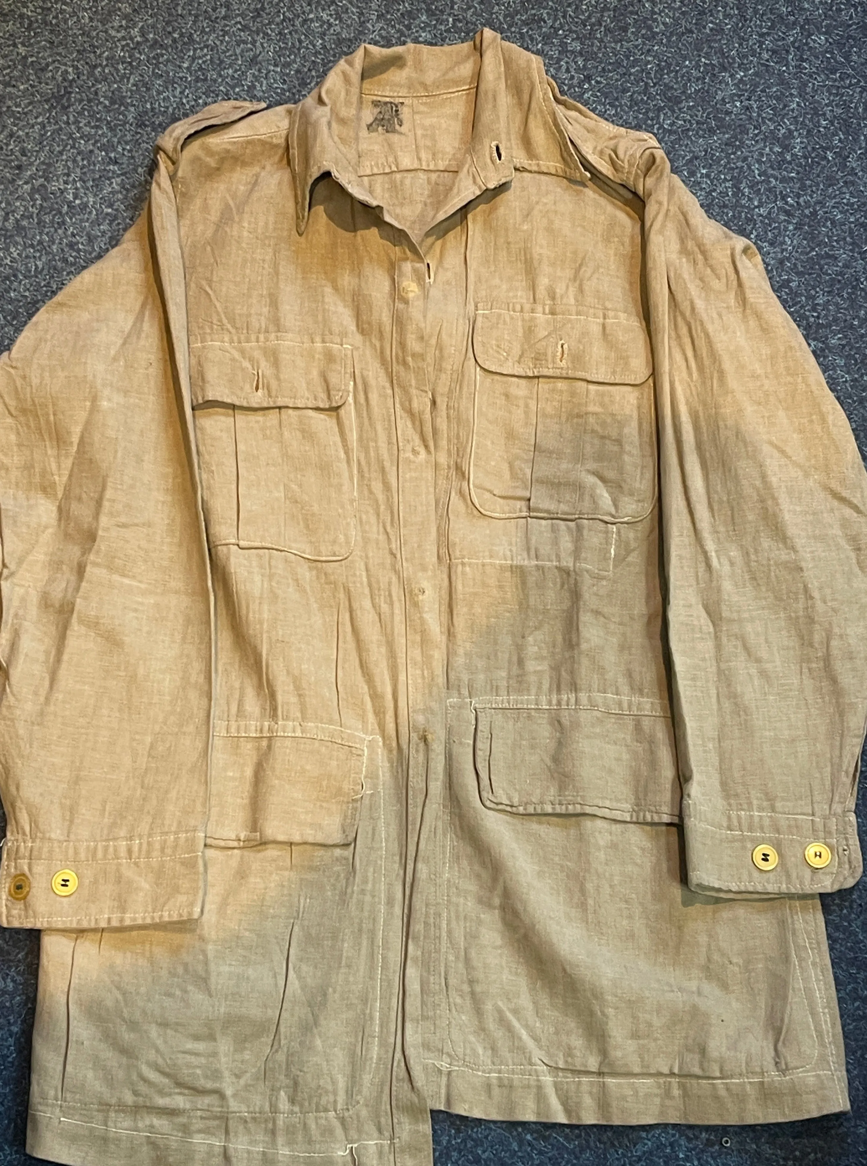 WW2 British KD Khaki Bush Airtex shirt.