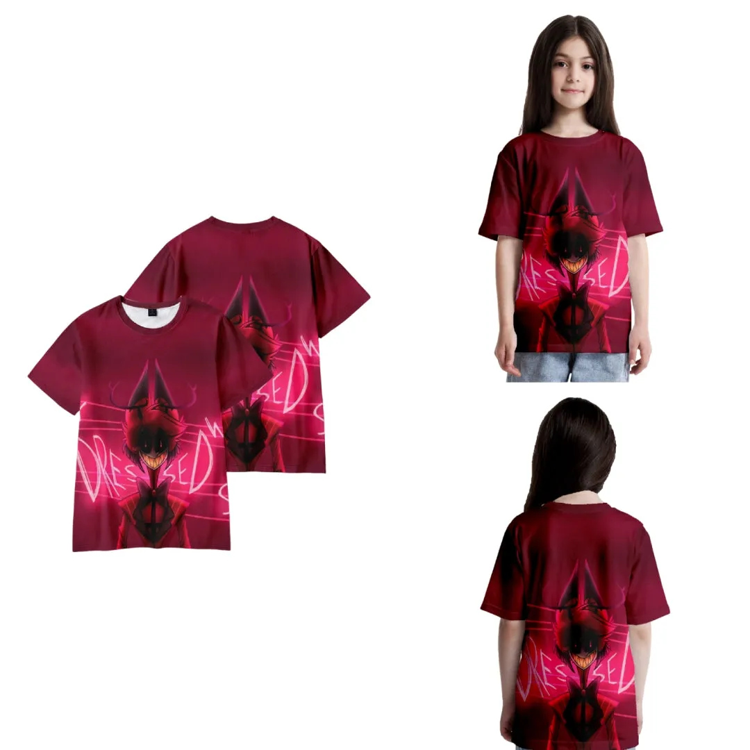 Xcoser Hazbin Hotel Angel Dust Art T-Shirt Cosplay Unisex Eltern-Kind-Kleidung