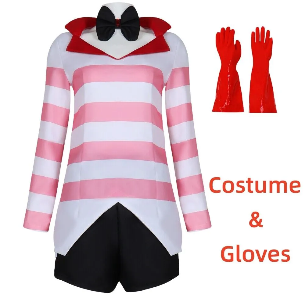 Xcoser Hazbin Hotel Angel Dust Cosplay Costume Outfits Halloween Carnival Suit Uniform