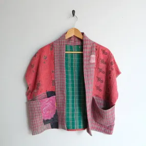 XXS Pink Plaid with Flowers Anoushka Jacket SS024