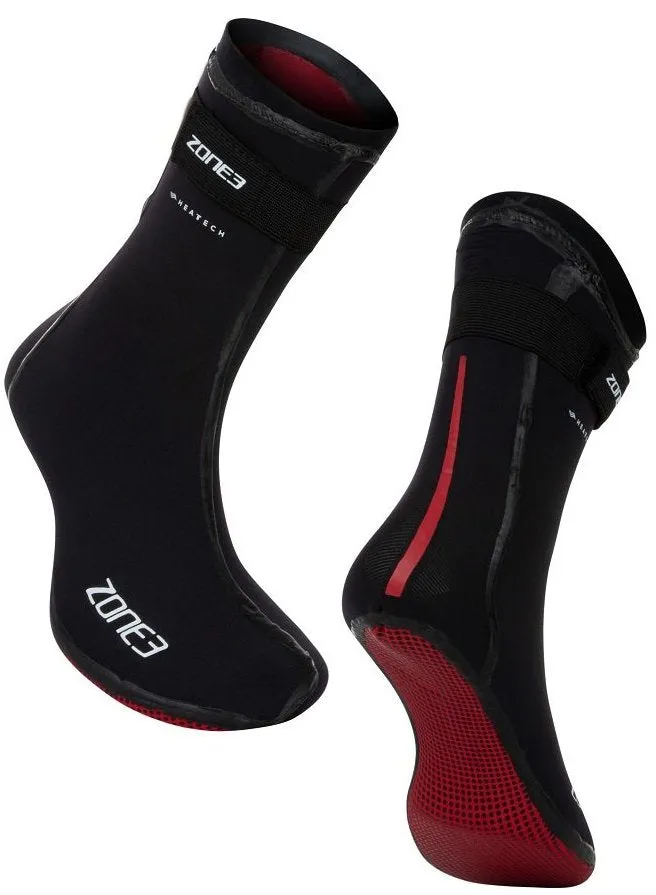 ZONE3 Neoprene Heat-Tech Warmth Swim Socks Black/Red (3.5mm)